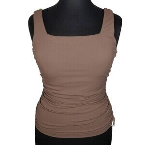 OGL Eco SkinKiss Brown Side Ruched Padded Shelf Bra Brami Tank 2XL